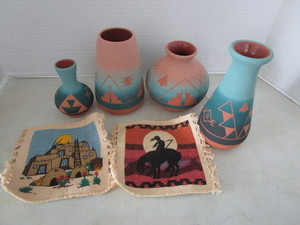 Southwestern Pottery Pieces 4 vases...