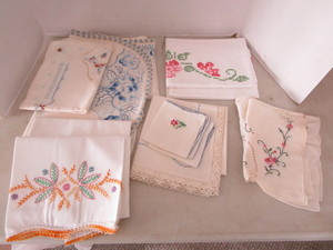 Handmade linens � 2 sets pillowcas...