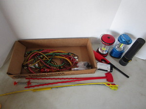 Bungee cords, clog pullers, grabber...