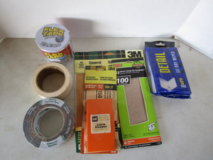 Flex tape, duct tape, dry wipes, sa...