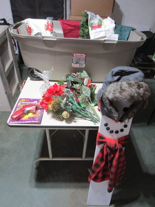 Christmas, snowman doorstop, flower...
