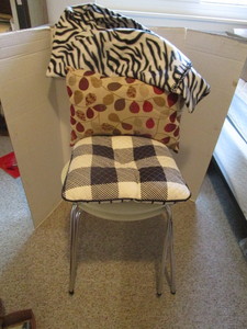 2 white chairs (floor to top of bac...