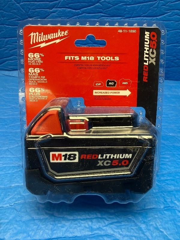 This item is a Milwaukee M18 REDLITHIUM XC5.0 Extended Capacity Battery Pack, model 48-11-1850.