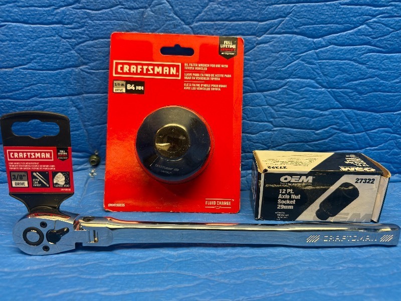 CRAFTSMAN Flex-Head Ratchet  Oil Filter Wrench  OEM 29mm Axle Nut Socket  NEWLIKE NEW