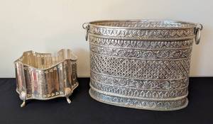 ML - Ornate Decorative Bathroom Waste Bin with Matching Container