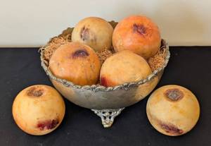 ML - Six Piece Marble Fruit Set in Decorative Bowl - Made in Italy