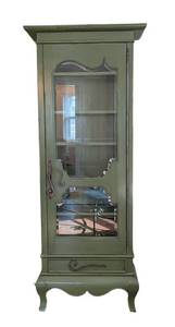 ML - Tall Painted Wood Curio Cabinet with Glass Door
