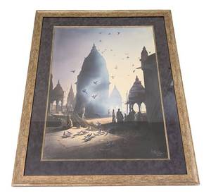 LL - Amit Bhar Print - Large Framed Artwork 31 x 39 in - Signed 2005