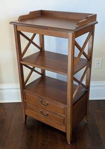 ML - Wood Shelf Unit with X-Brace Sides, 3 Drawers