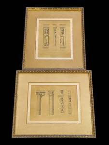 LL - Pair of The Bombay Co Architectural Prints - Eglise Ste Clotilde Aux Andelys