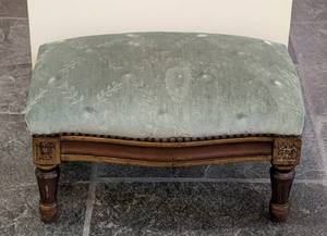 LL - Isenhour Footstool with Damask Upholstery