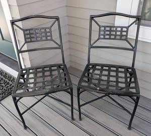 P - Pair of Metal Patio Chairs