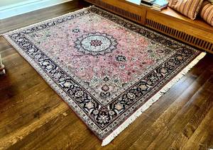 UP3 - Persian Tabriz Handwoven Area Rug - Vintage 1990s - 102 x 79 inches