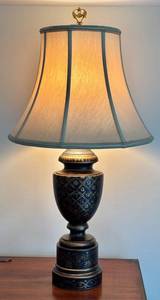 UBR3 - Bradburn Gallery Table Lamp - 27 in Tall - Ornate Patterned Base with Fabric Shade