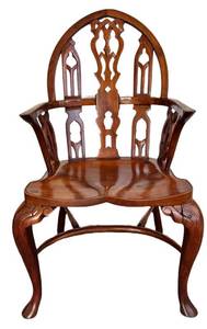 UBR3 - Vintage Armchair Gothic Steeple-Back Walnut