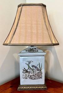 UBR1 - Curry & Company Table Lamp - Ceramic Dragonfly Floral Base