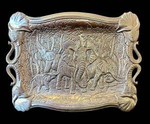 K - Arthur Court Design Aluminum Elephant Clutch Tray - Vintage 1987
