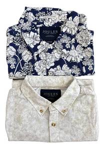 UBR1 - Joules Floral Print Short Sleeve Shirts - Medium - Set of 2
