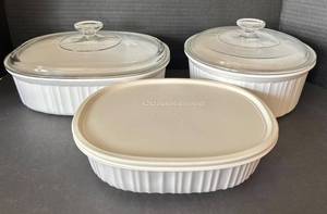 DR - CorningWare French White 3-Piece Covered Casserole Set