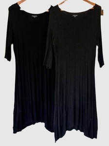 UBR2 - Eileen Fisher Long Dresses - Black & Charcoal - Size L - 2-Pack