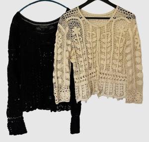 UBR2 - Peruvian Collection Crochet Cardigan - One Button Front - XL - Set of 2