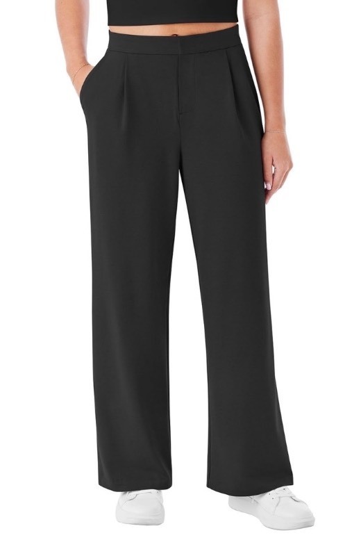 Members Mark Womens Modern Wide Leg Black Trousers, Size XS - Brand New