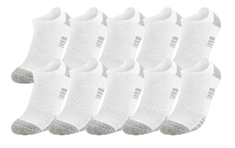 Members Mark 10-Pack Athletic No-Show White Socks - Brand New