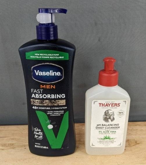 Vaseline Men Fast Absorbing Lotion 20.3 oz & Thayers pH Balancing Daily Cleanser 8 oz - Brand New
