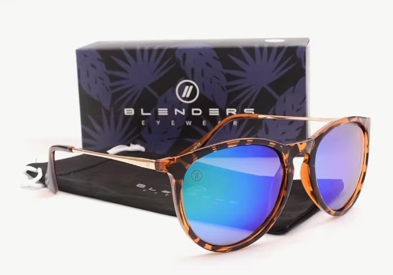 Blenders Eyewear Polarized Elliptical Leopard Brown UV Sunglasses - Brand New