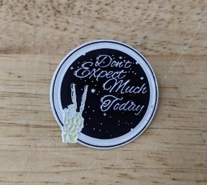 Dont Expect Much Today Enamel Pin - Brand New