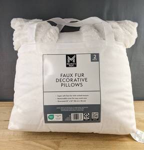 Members Mark Faux Fur Decorative Pillows, 2 Pack - Brand New