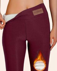 FASHION Womens Fleece-Lined Maroon Yoga Pants - Size Large - Brand New
