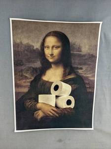 Mona Lisa Toilet Paper Canvas Poster 12 X 16 - Brand New
