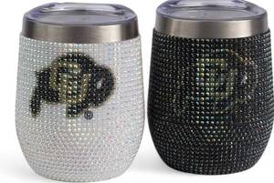 2 The Memory Company NCAA Colorado Buffaloes Bling Stainless Steel Stemless Tumblers - Brand New