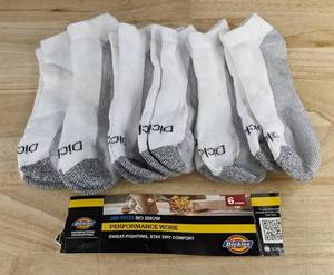 Dickies Dri-Tech No-Show 6 Pack Socks - Mens Size Large - Brand New