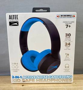 Altec Lansing 2-In-1 Active Noise Cancelling Kid Safe Headphones - Brand New