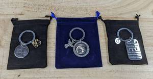 3 Engraved Family & Pet Keychains - Brand New