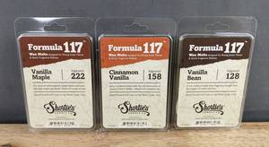 Shorties Candle Co. Vanilla Maple, Cinnamon Vanilla & Vanilla Bean Formula 117 Wax Melts - 3 Total - Brand New