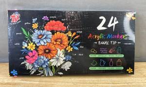 The Best Crafts 24 Acrylic Dual Tip Markers - Brand New