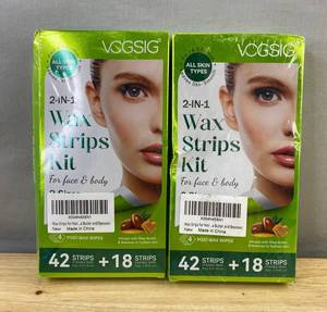 VOGSIG 2-In-1 Wax Strips Kit for Face & Body, 2 Total - Brand New