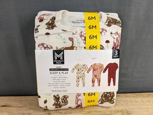 Members Mark Baby Organic Cotton Sleep & Play - Size 6 Months - Brand New