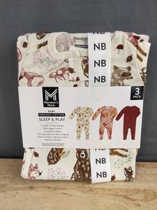 Members Mark Baby Organic Cotton Sleep & Play - Size Newborn - Brand New