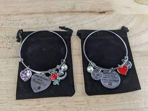 Life Is Beautiful Silver Bracelet & Encouraging Silver Bracelet - Brand New
