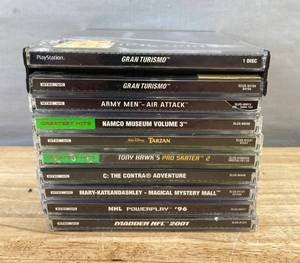 9 PlayStation 1 Games - Gran Turismo, Tony Hawks Pro Skater 2, Madden NFL 2001, NHL Powerplay 96 C