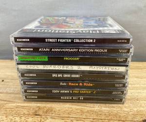 8 PlayStation 1 Games - Street Fighter Collection 2, Atari Anniversary Redux, Frogger Greatest Hits C