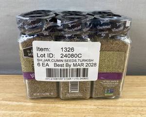 The Spice Hunter Turkish Gourmet Cumin Seeds - 1.7 oz Each - 6 Total - Brand New
