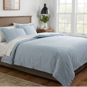 Threshold Twin XL Duvet Cover & Sham Set Chambray Blue - Brand New