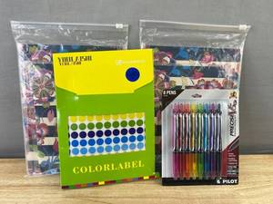 Pilot Precise V5 Rt Pens, Color Label Stickers & Floral Notebooks - Brand New