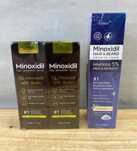 Sefalls & Artimore Minoxidil Hair Growth Treatments, 3 Total - Brand New