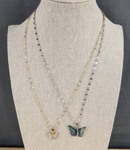 Butterfly Necklaces, 2 Total - Brand New